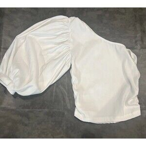 Zara one puff sleeve crop top Sm White Boho Cottage Core Romance Feminine Artsy